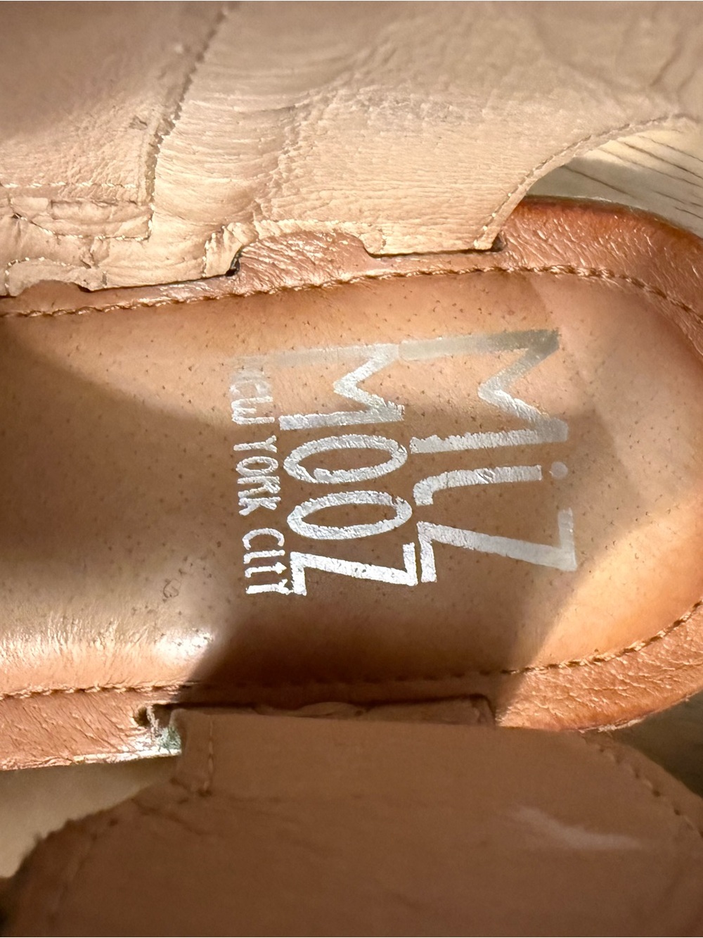 Miz Mooz Olive Green Leather Open-Toe Sandals - Picture 4 of 5